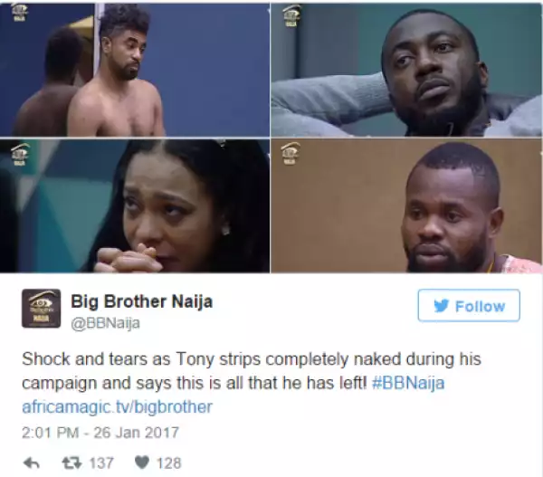 SHOCKING VIDEO: They Have Started!! ThinTallTony Goes Nakead (Big Brother Naija – Day 4)